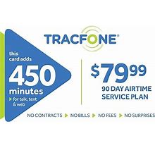 Tracfone 450 Minutes Prepaid Airtime Card $79.99