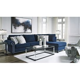 Ashley Trendle Ink Right Arm Facing Sectional, Blue/Dark Color Contemporary And Modern Sectional Sofas And Couches From Coleman Furniture