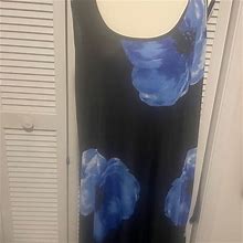 Black Plus Size Floral Dress | Color: Black/Blue | Size: 3X