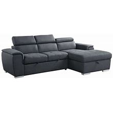 Lexicon Berel 2-Piece Fabric Sectional With Pull-Out Bed In Dark Gray