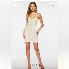 Forever 21 Dresses | Nwotribbed Cami Mini Sweater Dress In Natural | Color: Cream/White | Size: L
