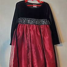 Perfectly Dressed Dresses | Beautiful Black And Red Velvet Dress | Color: Black/Red | Size: 6G