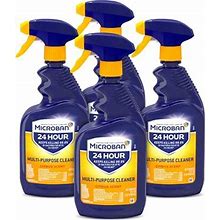 Microban Disinfectant Spray 24 Hour Sanitizing And Antibacterial Spray All Purpose Cleaner Citrus Scent 4 Count 22 Fl Oz Each, 22 Fl Oz (Pack Of 4)