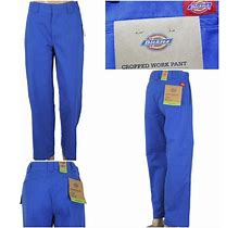 Dickies Junior Women's Blue Relaxed Fit High Rise Cropped Work Pants