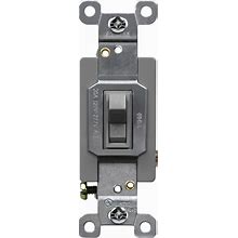 ENERLITES 20 Amp Toggle Light Switch, Single Pole, 20A 120-277V, Grounding Screw, Commercial Grade, UL Listed, 81200-GY, Gray