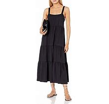 The Drop Womens Britt Tiered Maxi Tent Dress Offblack 2X Plus Size, Off-Black