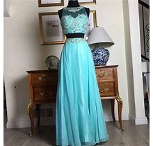 Meier Collection Dresses | Illusion Two Piece Rhinestone Embroidery Prom Dress | Color: Green | Size: Various