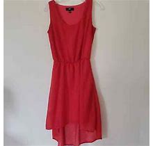 Mossimo Sleeveless Sheath Red Dress Double Layer Flowy High Low Size