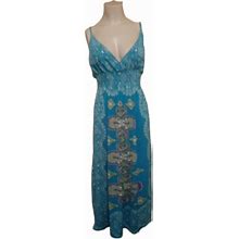 Shes Cool Dresses | She's Cool Floral Paisley Maxi Dress | Color: Blue/Yellow | Size: M