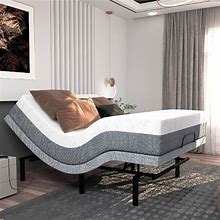 Queen Smart Adjustable Bed With 14" Mattress, Zero Gravity, USB, Remote, Massage