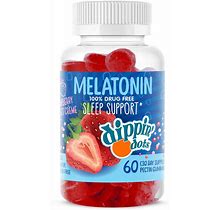 Dippin' Dots - Melatonin Sleep Support Gummies (60 Count) Strawberry Sunset Creme Flavor Chews | 2.5Mg Per Gummy Sleep Supplement For Children And