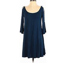 Lauren Conrad Casual Dress - A-Line: Blue Solid Dresses - Women's Size X-Small