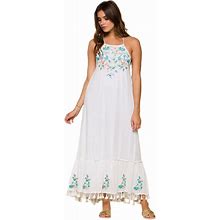 Anthropologie Dresses | Anthropologie Raga Ashlyn Embroidered Maxi Dress M | Color: Green/White | Size: M