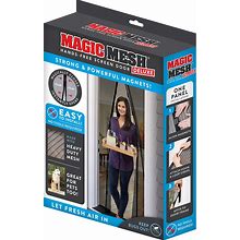 Magic Mesh Deluxe- Black- Hands Free Magnetic Screen Door, Mesh Curtain Keeps Bugs Out, Frame Hook & Loop, Hands Free, Pet & Kid Friendly- Fits Doors