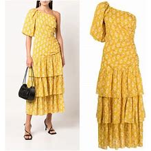 Veronica Beard Dresses | Nwt Veronica Beard Silk & Cotton One-Shoulder Virginia Dress | Color: Gold/Yellow | Size: 4