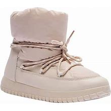 Women's Qupid Reya-01 Winter Ankle Boots, Size: 6, Beig/Green