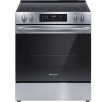 Frigidaire 30-In Smooth Surface Glass Top 5 Elements 5.3-Cu Ft Steam Cleaning Slide-In Electric Range (Stainless Steel) | FCFE3062AS