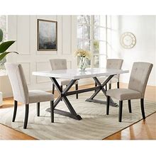 Picket House Furnishings Landon 5PC Dining Set-Table & Four Chairs - White