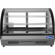 Atosa Black Crdc-46 Refrigerated Countertop Display Case, 4.6 Cu.Ft. - 35-2/5"W X 22-1/10"D X 26-2/5"H
