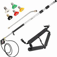 VEVOR Telescoping Pressure Washer Wand 18ft Length Adjustable Power Washer Extension Wand 4000PSI 9GPM Power Cleaning Tools W/ Strap Belt 5 Nozzle
