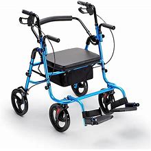 Oasisspace 2 in 1 Rollator Walker With Footrest, Extra Wide Transport Chair Rollator With Large Seat, Medical Transport Chair Walker With Adjustable