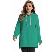 Oversized Hoodie Dress Green / M