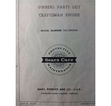 Craftsman 7 Hp 143.196042 Tecumseh V70 Lawn Garden Tractor Parts Engine Manual