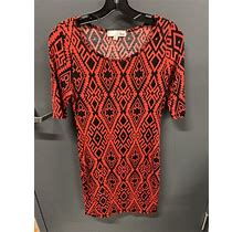 Ina Womens Large Red And Black Dress
