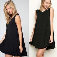 Brandy Melville Dresses | 015 Brandy Melville Sleeveless Trapeze Alena Swing Dress One Size | Color: Black | Size: One Size
