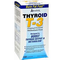 Absolute Nutrition Thyroid T3 Boosts Thyroid Output & Metabolism 180 Capsules
