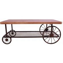 Williston Forge Santucci Coffee Table Wood/Metal In Brown/Gray | 17.71 H X 47 W X 23 D In | Wayfair 9B89116e7649b793da477e12bb12e7c2