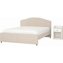 HAUGA Bedroom Furniture, Set Of 2 - Lofallet Beige/White Full