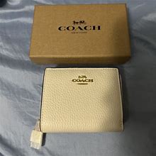 Coach Beige Small Snap Wallet-Nwt