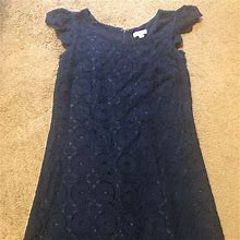 Merona Dresses | Navy Blue Shift Dress From Target. Lace | Color: Blue | Size: 6