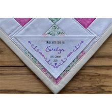 Triangle Quilt Label | Personalized Sewing Labels, Personalized Quilt Labels, Handmade Labels, Cut-Out Labels, Music, Notes, Pink Gift