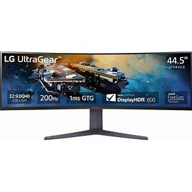 LG 45GR65DC-B 45-Inch Ultragear Curved Gaming Monitor, QHD, 200Hz, 1Ms, Ultrawide Display, 32:9, AMD Freesync Premium Pro, VESA Displayhdr 600, HDMI