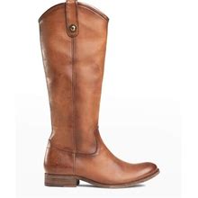 Frye Melissa Button Leather Tall Riding Boots, Cognac, Women's, 8.5B, Boots Knee-High Boots & Riding Boots