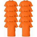 144 Pieces Gildan Mens Orange Cotton Crew Neck Short Sleeve T-Shirts Solid Orange Size 3X - Mens T-Shirts
