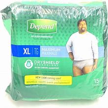 Depend FIT-FLEX Incontinence Underwear For Men Maximum Absorbency XL Gray 15 Ct