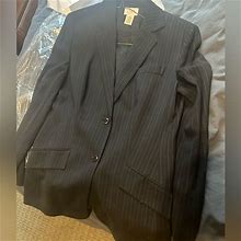 Loft Jackets & Coats | Vintage Ann Taylor Loft Blazer And Skirt Size 8 Petite | Color: Black/Silver | Size: 8