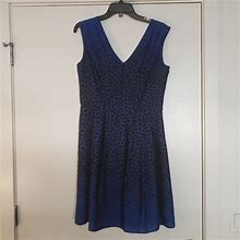 Loft Dresses | Ann Taylor Loft Blue And Black Ombre Print Dress | Color: Black/Blue | Size: 6