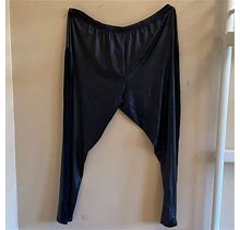 Ashley Stewart Pants & Jumpsuits | Nwot Faux Leather Legging W/ Cloth Side Panel | Color: Black | Size: 22W
