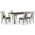 Furniture Of America Fie Rustic Solid Wood 5-Piece Dining Table Set In White