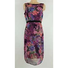 Adianna Papel Crew-Neck Sleeveless Knee-Length Floral Dress Size 6 Was