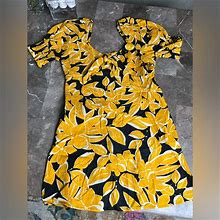 Who What Wear Dresses | Cute Floral Summer Dress | Color: Black/Yellow | Size: L