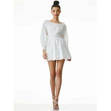 Alice + Olivia Tiered Rowen Long Sleeve White Sz 10 Dress $495