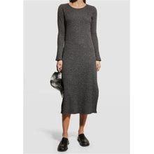 $129 Sol Angeles Women's Gray Thermal Long-Sleeve Midi Dress Size