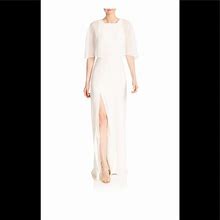 Halston Heritage Dresses | Halston Heritage Ivory Dress Maxi Short Sleeve | Color: Cream/White | Size: 6