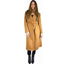 Cashmere Boutique Women's Full Length Belted Coat In 100% Pure Cashmere (Color Camel, Size 8)