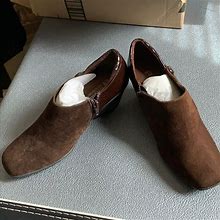 White Mountain Shoes | White Mountain Brown Suede Heeled Boot Shoe | Color: Brown | Size: 6.5